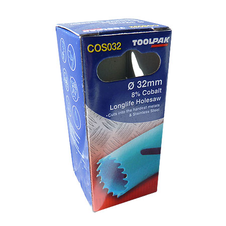 Holesaw Cobalt 8% 32mm Toolpak 